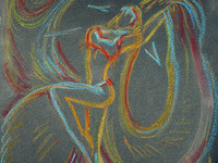 пламя свеча танец девушка рисунок мелками импровизация фото