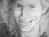 портрет улыбка музыкант рисунок карандаш лицо фото